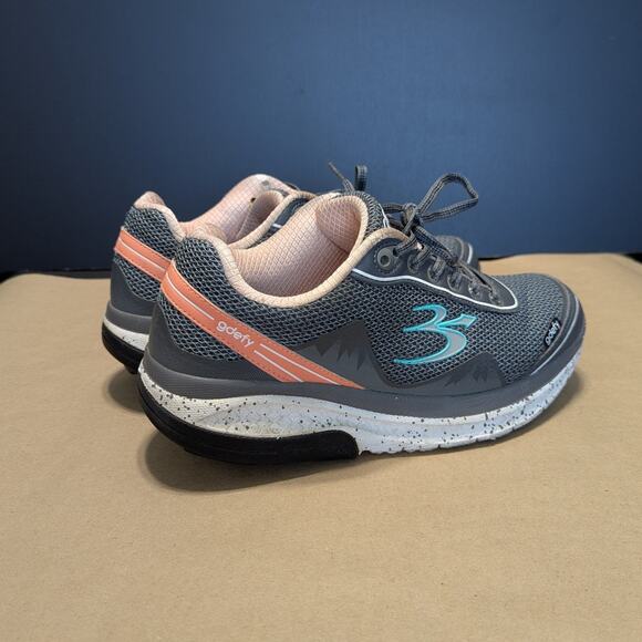 Gravity Defyer Mighty Walk Walking Shoes Gdefy Gray Salmon Pain Relief Sneakers - Picture 2 of 7